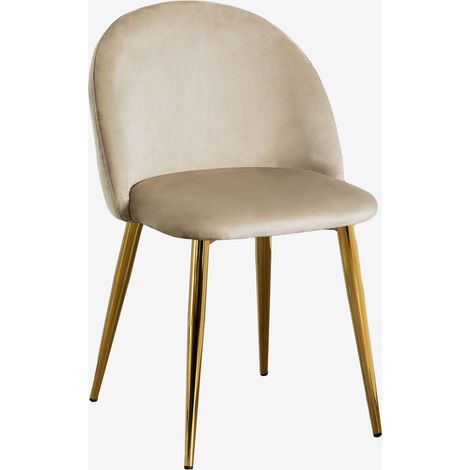 Chaise de salle à manger en velours Kana SKLUM         Brun Blé  Doré