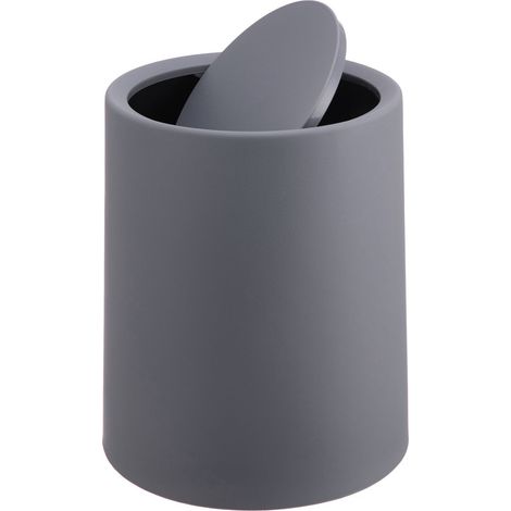 Papelera de baño con tapa abatible, 6 l de plástico (1/5)