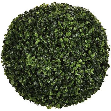Pegane – Boule de buis artificielle verte en polyéthylène – diamètre 38/36 cm – Réaliste pour décoration intérieure – Effet naturel (1/2)