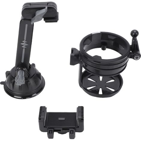 Support téléphone et porte-gobelet universel 360° à ventouse, compatible 4-7,2 pouces, pour camions et véhicules utilitaires - Gris ABS (1/5)