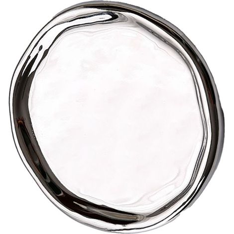 Plateau à bijoux rond en céramique brillante, style moderne et élégant, idéal pour la maison. (1/5)