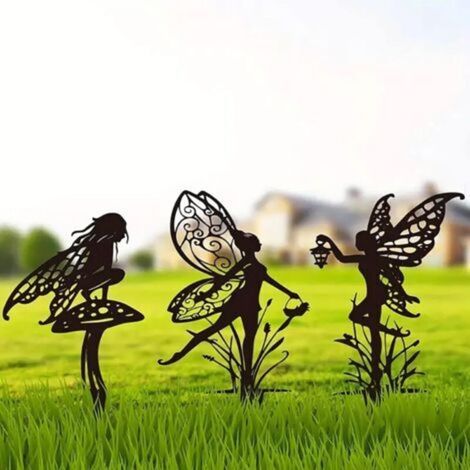 Pack de 3, décoration de Jardin en métal, Convient pour la terrasse, Le Jardin, la pelouse, la décoration extérieure, Cadeaux de décoration de massifs de Fleurs (1/5)