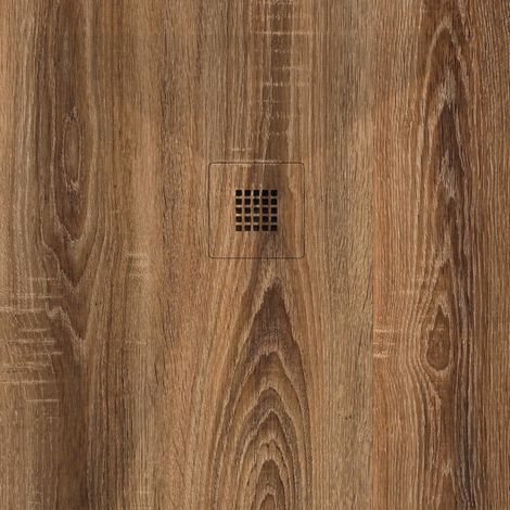 Stano. – Receveur de douche à encastrer 70x100 cm – Extra plat en résine polyester – Finition bois brut – Antidérapant classe C3 – Bonde d'évacuation incluse (1/5)