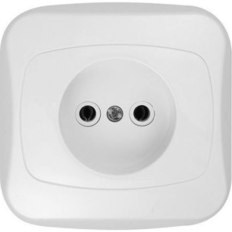 Prise Encastrée - 250 V - 16 A - IP20 - Sans Terre - Blanche - Unité