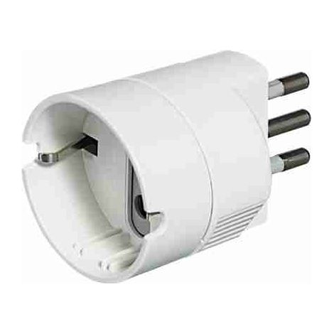 BTIS3623DBOX Esp. Adattatore con spina 2P+T 10A e presa tedesca - bianco