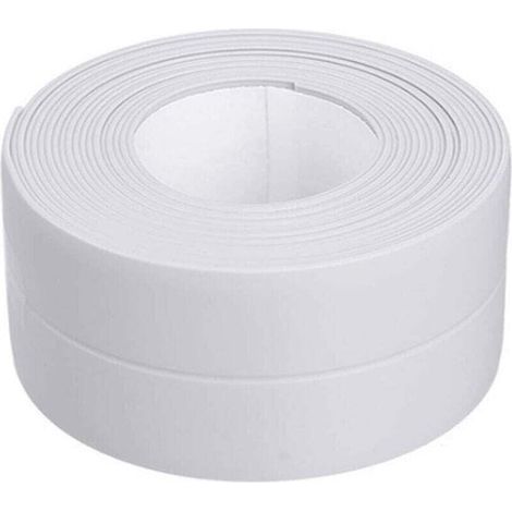 Ruban étanche PVC Ruban Adhésif Blanc 3.2m3.8cm Bande Etancheite Autocollante pour Cuisine Bonde de Lavabo Salle de Bain (1/4)