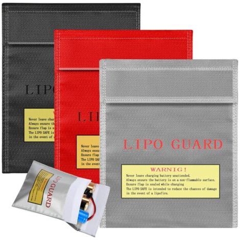 BUNTHAUS Sac Ignifuge Anti-Feu - 3 pièces, Sac Ignifuge Anti-Feu Étanche - Pour Batterie Lipo/Documents/Valeurs