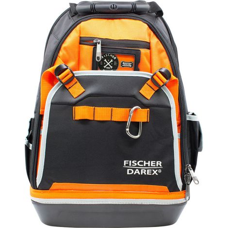 Fischer Darex – Sac à dos porte-outils 37L – Fond étanche et résistant aux chocs – Bretelles matelassées ergonomiques – Accès rapide par l'avant