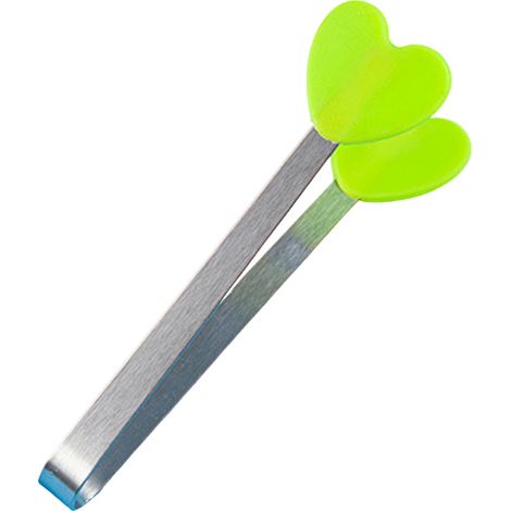 Silikon-Lebensmittelzange, Eiswürfelzange, Mini-Lebensmittelzange aus Edelstahl – Grün