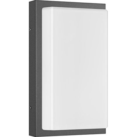 LCD APPLIQUE MURALE 75 W 1 X E27 GRAPHITE EN ACIER INOXYDABLE ET VERRE OPALE 58
