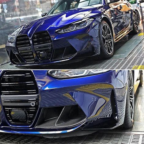Grille d'entrée d'air de pare-chocs avant pour BMW M3 G80 G82 G83 (noire) (1/5)