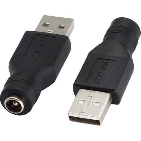 USB2.0 A Male to DC 5.5x2.1mm Connector Charging Barrel Jack Power Adapter USB Connector 5V,(Power Adapter 2.5A Max.) for DC&USB Device & Charging (1/5)