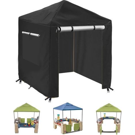 Bâche Cabane Jardin Enfant – Housse Extérieure Imperméable 210D – 142x142x153 cm – Coins Pointus (1/5)