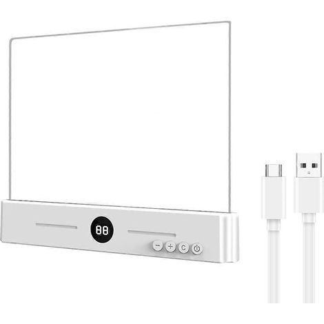 Lampe de lecture plate rechargeable LED transparente intelligente avec minuterie, intensité réglable et protection des yeux pour la table de chevet, les voyages et les études. (1/5)
