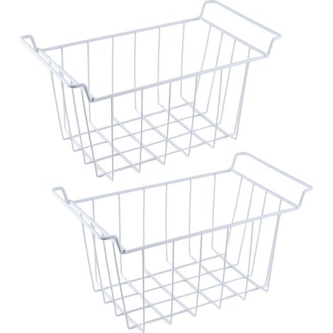 Lot de 2 grands paniers de rangement en fil de fer pour réfrigérateur et congélateur, avec poignées, pour garde-manger, 39 x 20 x 20 cm (1/4)