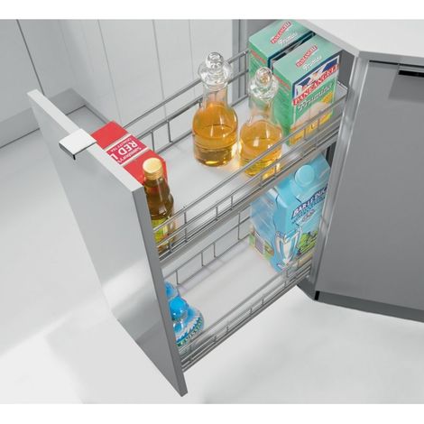 Hettich Möbel-Frontauszugset Cargo IQ plus 200 9065857, Korpusb. 200mm silber (1/3)