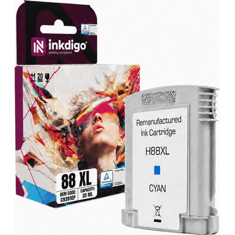 Inchiostro Inkdigo 88XL compatibile con le stampanti HP OfficeJet Pro K5300 L7480 K550 K8600, certificato TÜV. (1/5)