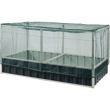 Jardinera elevada 174 x 90 x 88 cm verde antracita 030009501