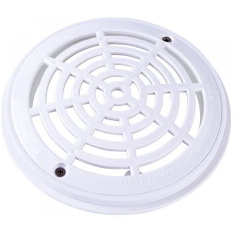 Grille bonde de Fond Ronde pour Piscine - Diam 18 x20.3cm - Blanc (1/4)