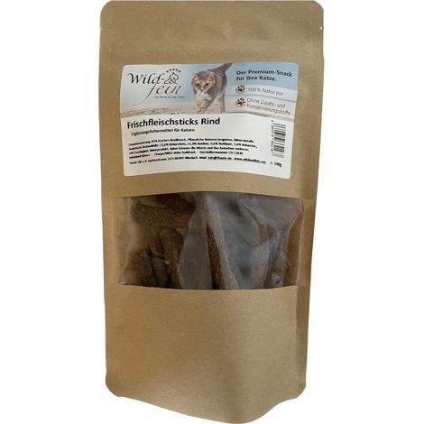 Wild & Fein Frischfleischsticks Rind für Katzen - 100g