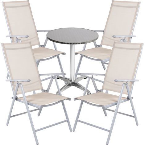 Bistrogarnitur 5-teilig Silber/Beige-M950249+4xMMC5000B (1/5)