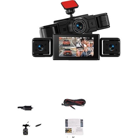 Dashcam, copertura a 360°, visione notturna, scheda di memoria da 64 GB (1/2)