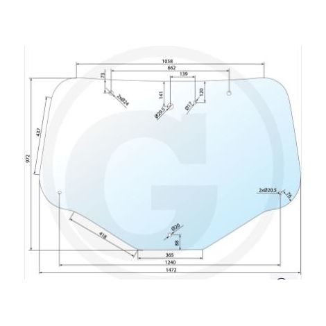 NEWGARDENSTORE luneta trasera para tractor agrícola MXU 100 110 115 125 135 650S030887