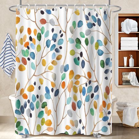 Rideau de douche 180x180 tissu respirant voile de douche pour une ambiance tropicale et dépaysante (1/5)