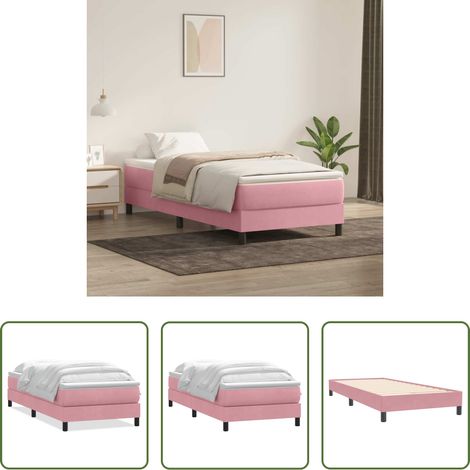 Matratze - Boxspringbett mit Matratze Rosa 80x220 cm Samt (1/5)