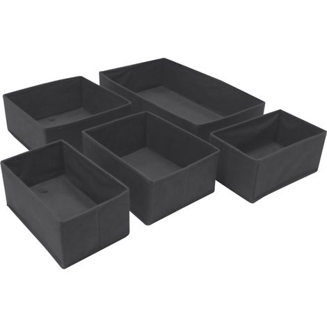 Organisateurs de tiroirs - Lot de 5 tailles - Gris Anthracite - 100% FSC Recyclé - BOX & BEYOND (1/3)