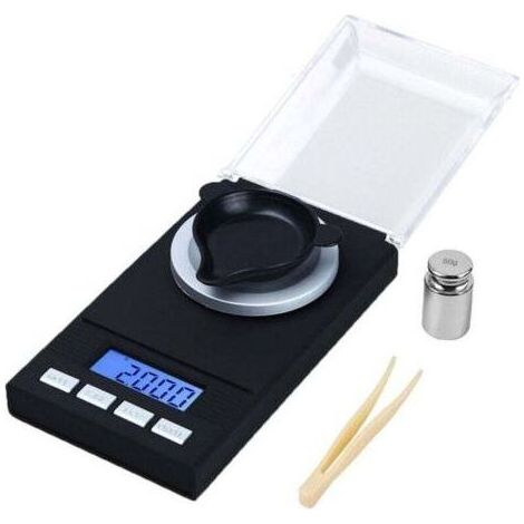 Balance de Precision Milligrammes 50g x 0.001g,Balance de Bijoux avec Affichage à LED Échelle, Multifonction Balance Electronique, Balance de Cuisine, Balance de Poche avec Poids D\'étalonnage (1/4)