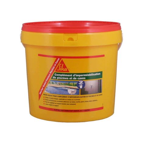 Sika – Micro-mortier pré-dosé imperméable pour piscine et cave – Multi-surfaces béton, mortier, pierre – Application rouleau – 6.16kg (1/2)