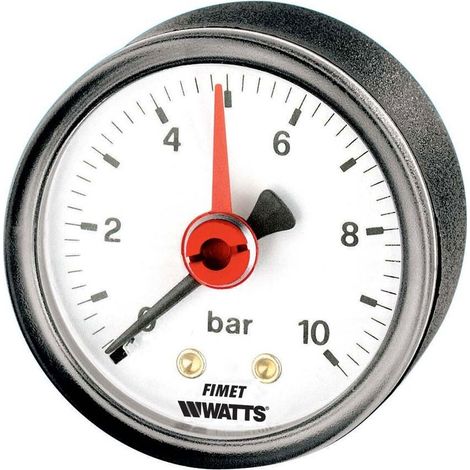 M3A-ABS 63/R+FE Manometro DN 63 ad attacco posteriore, scala 0÷10 bar - attacco G1/4B - cassa in plastica e indice rosso per impianti di riscaldamento PZFEB3210BB05