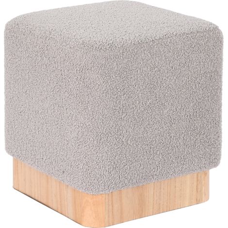 Repose-Pieds Polyester 38X38X40 Borreguito Gris (1/5)
