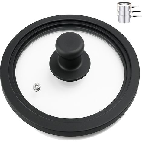 Coperchio in Vetro Universale con Bordo in Silicone per Padelle da 16/18/20 cm (1/5)