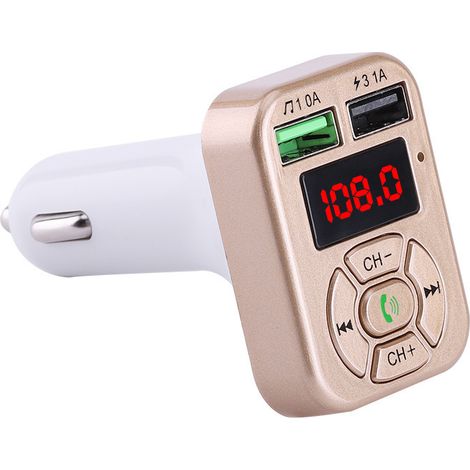 A9 Bluetooth-Autoradio mit MP3-Player, zwei USB-Anschlüssen, Bluetooth-Freisprecheinrichtung und Zigarettenanzünder – Gold (1/3)