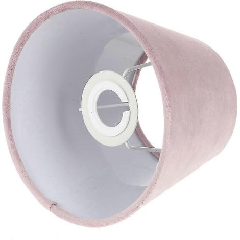 Abat-jour cylindrique en velours rose, anti-poussière, 17 x 17 x 13 cm, compatible avec douilles E27/E14, pour salon, lot de 1 (1/5)