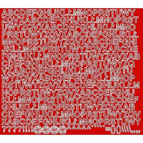 Letras autoadhesivas de 1 cm, color rojo brillante. (1/2)