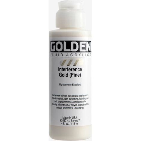 Golden : Fluid Acrylic Paint : 119ml (4oz) : Gold Fine Interference