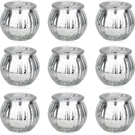 Barattoli per candele da 9 pezzi, portacandele per alberi di Natale, piatti, portacandele votivi, contenitori per lumini per le decorazioni del tuo matrimonio o per l'arredamento d'interni (1/5)