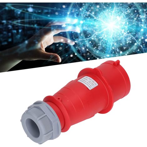 Wasserdichter und staubdichter Industriestecker, 32 A IP44, flächenbündig montierter gerader Stecker, männlicher Luftfahrtanschluss (1/5)