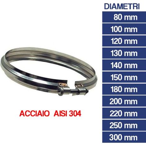 FASCETTA STRINGITUBO IN ACCIAIO INOX PER TUBO CANNA FUMARIA 24432V 80 (24432) (1/2)
