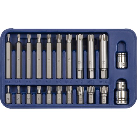 Sealey SX105 Premier Ribe Bit Set 3/8"" & 1/2""Sq Drive 22pc