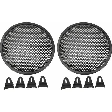 Grille de haut-parleur 8 pouces, 2 pièces, pour voiture/camping-car, en métal noir, grille de subwoofer en fer. (1/4)