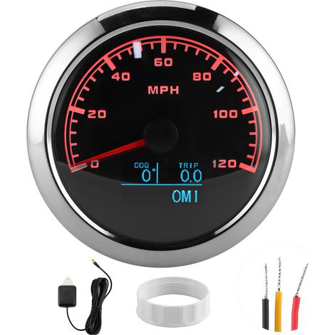 Compteur de vitesse GPS 85mm avec odomètre écran HD pour bateau yacht moto voiture 120MPH (1/5)
