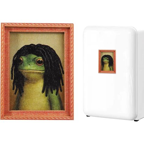 Magnétique Grenouille dans Cadre Bois Art Décoratif Accessoire Maison Drôle Aimant Décoratif Grenouille Rétro Encadré Pour Collègues Bureaux Domicile Noël Anniversai (1/5)