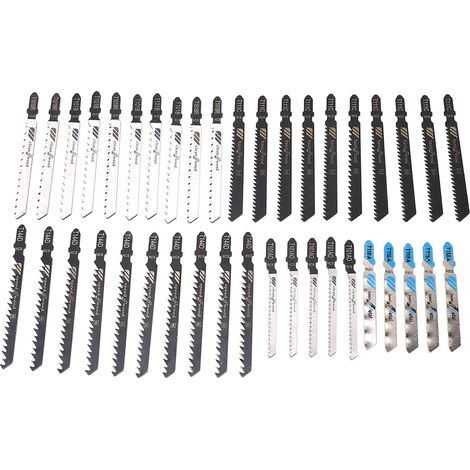 40 lames de scie sauteuse, 6 types différents, en acier rapide, pour la coupe du bois. (1/5)