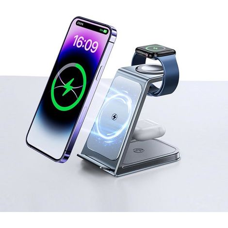 Caricabatterie a induzione Samsung, stazione di ricarica magnetica wireless per Galaxy S23/Ultra/S22/S21+/ZFlip 5/4, caricabatterie per Samsung Watch