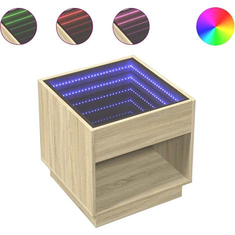Maison Exclusive - Comodino con LED Infinity Rovere Sonoma 50x50x50 cm