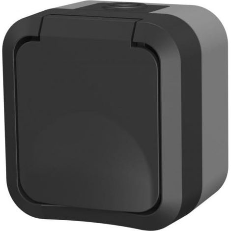Aqua Pro einzelne Aufputz-Schutzsteckdose IP55 Graphitgrau 60324